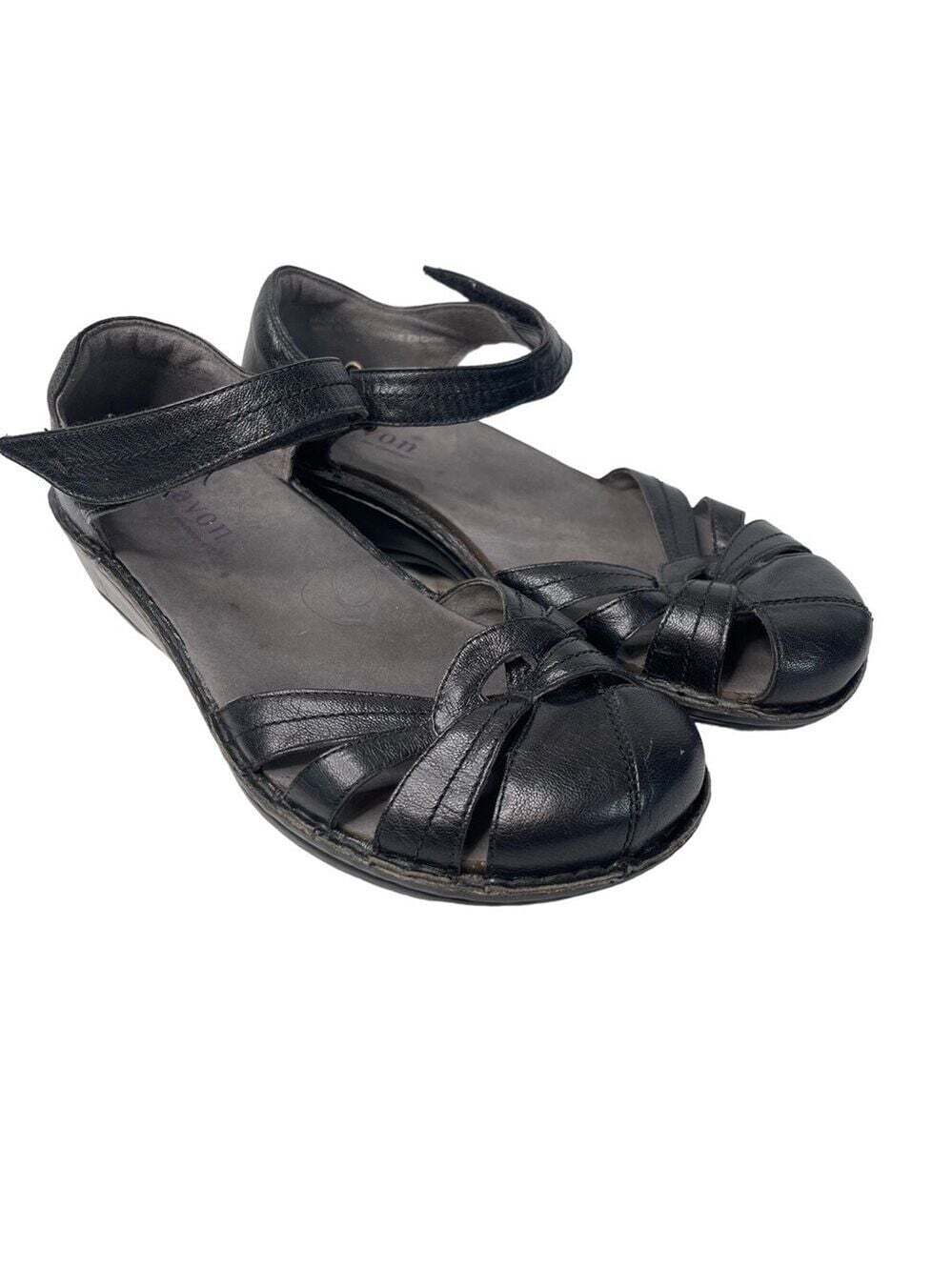 Aravon New Balance Black Closed Toe Flat Soled Sandal Size 9EE AA10BK